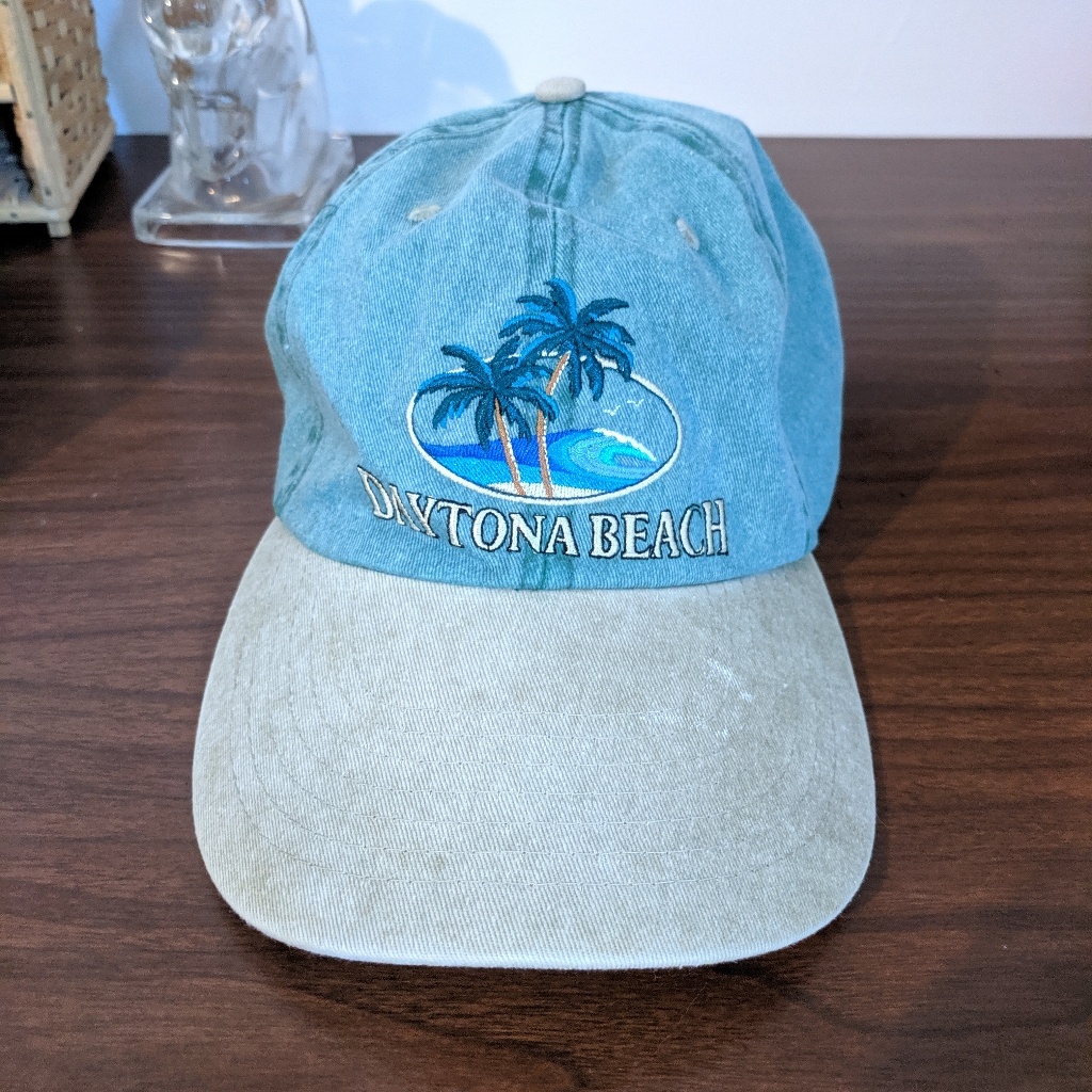 GreenCream Daytona BeachPalm Trees Baseball Cap GreenCream Daytona BeachPalm Trees Baseball Cap